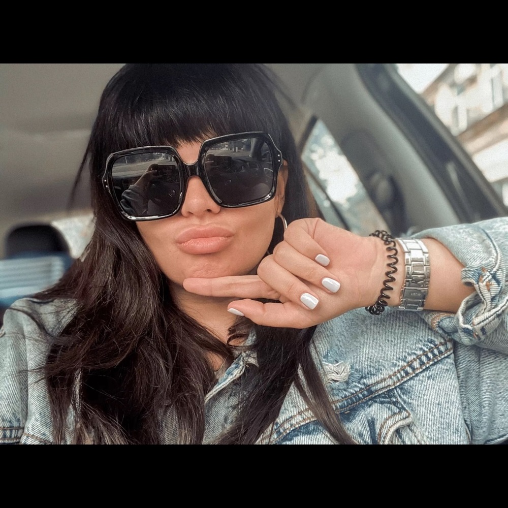 Black sunglasses luxury oversize square womens summer accessories - Picture 7 of 7